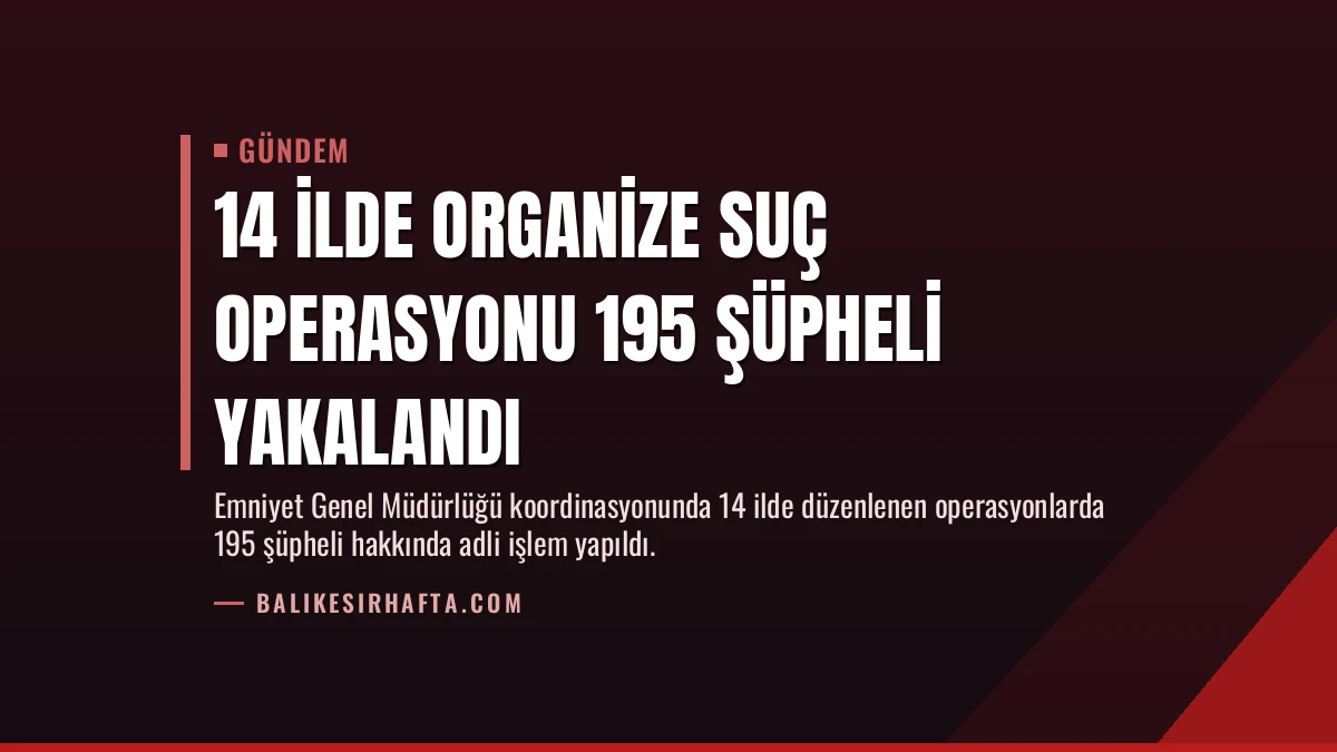 14 İlde Organize Suç Operasyonu 195 Şüpheli Yakalandı