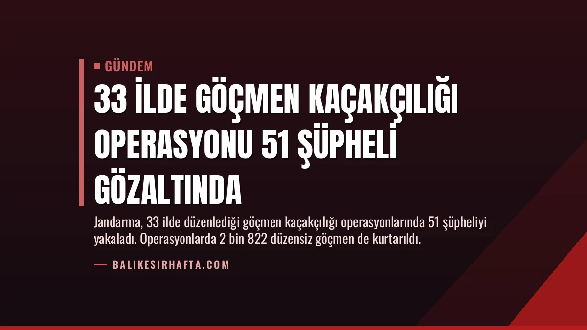 33 İlde Göçmen Kaçakçılığı Operasyonu 51 Şüpheli Gözaltında