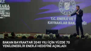 Bakan Bayraktar 2040 Yılı İçin Yüzde 70 Yenilenebilir Enerji Hedefini Açıkladı