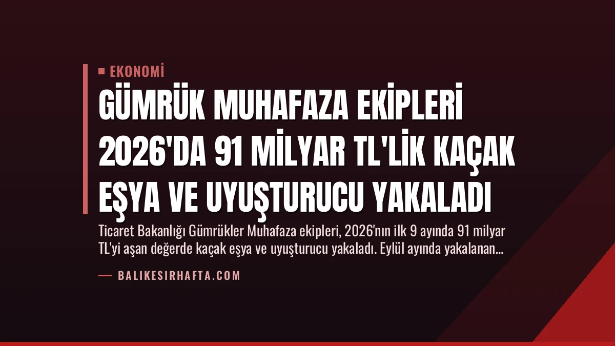 Gümrük Muhafaza Ekipleri 2026’da 91 Milyar TL’lik Kaçak Eşya ve Uyuşturucu Yakaladı